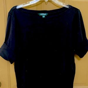 Ralph Lauren black crop sleeve top.